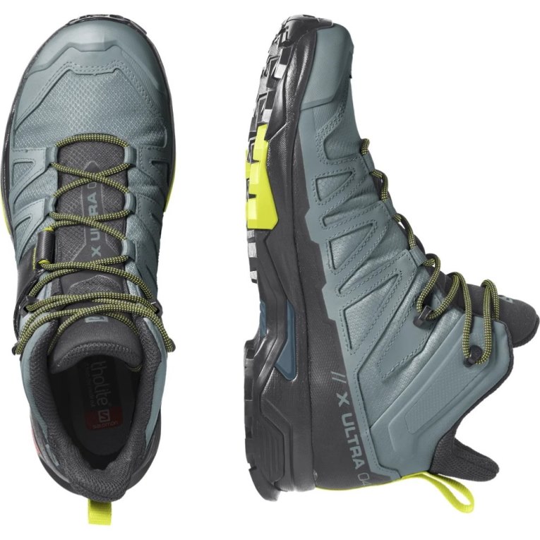 Turquoise Salomon X Ultra 4 Mid GTX Men's Hiking Boots | IE VJ9857